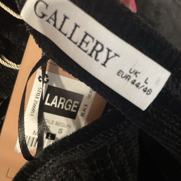 Gallery Sequin Chenille Sweater Women’s Large Long Sleeve‎ Black NWT - Picture 4 of 7